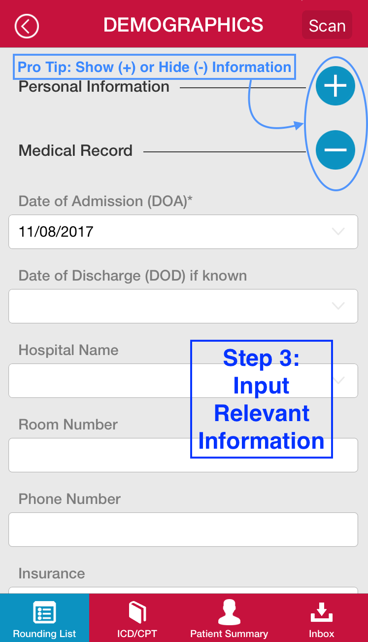 DocCharge Mobile Application Screen Three